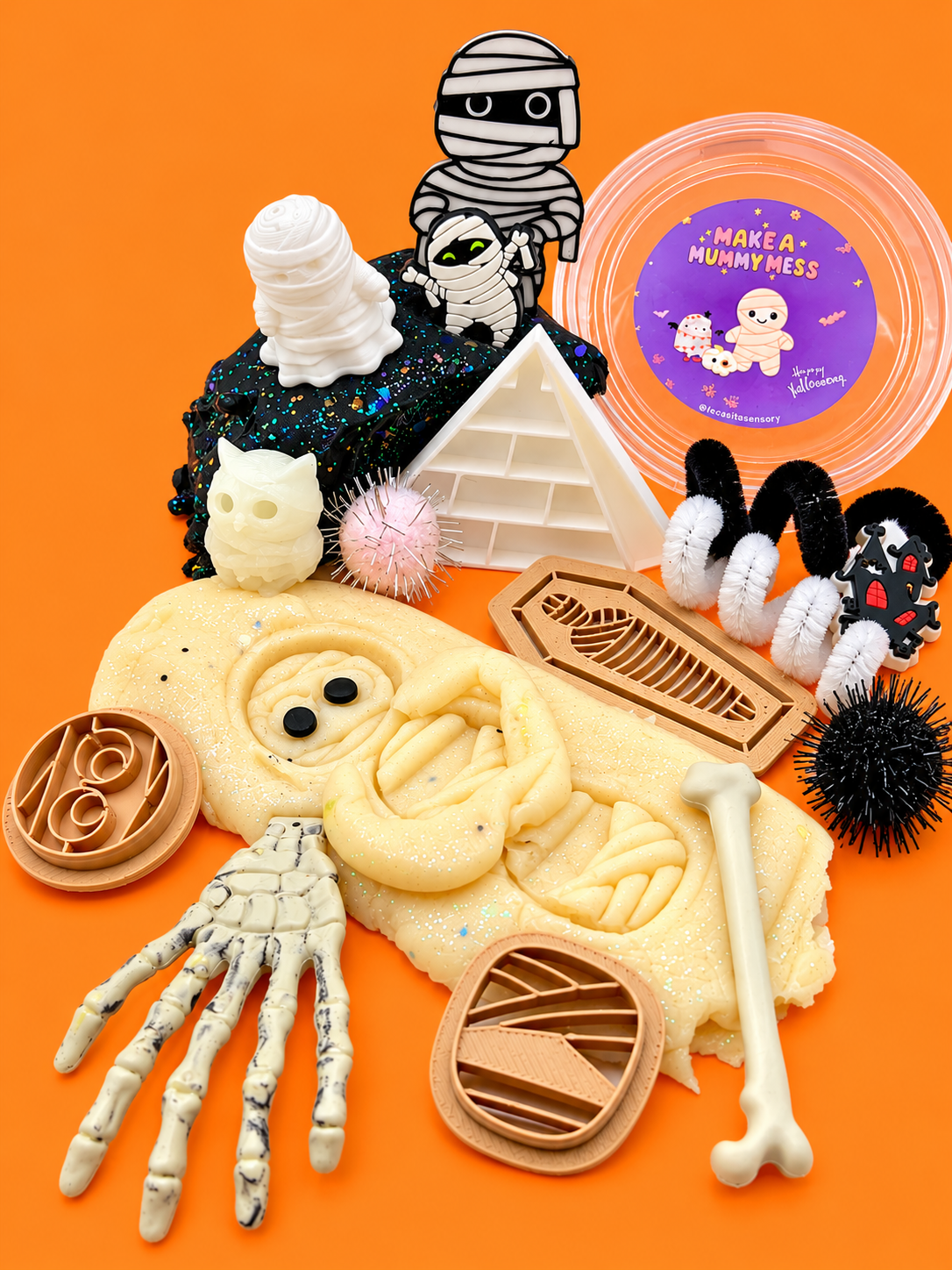 Kit de juego sensorial de doble frasco para Halloween