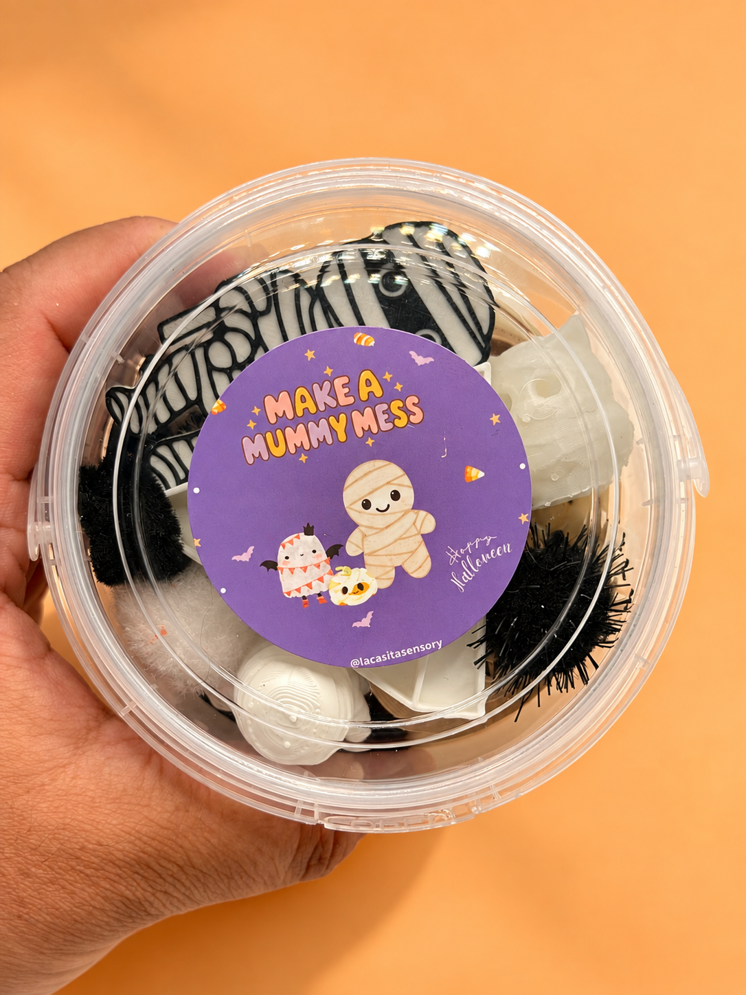 Kit de juego sensorial de doble frasco para Halloween