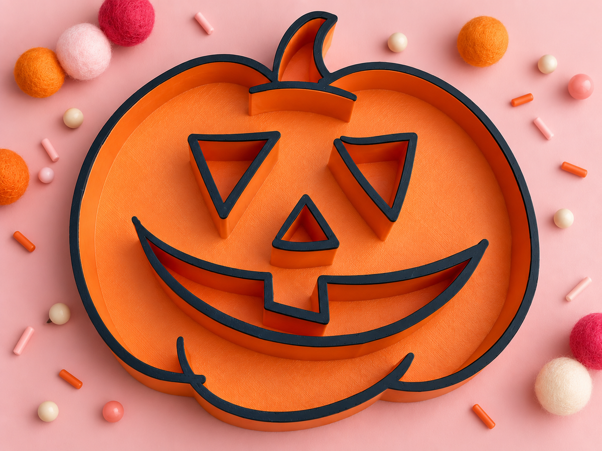 Happy Pumpkin Sensory Tray & Playdough Cutter