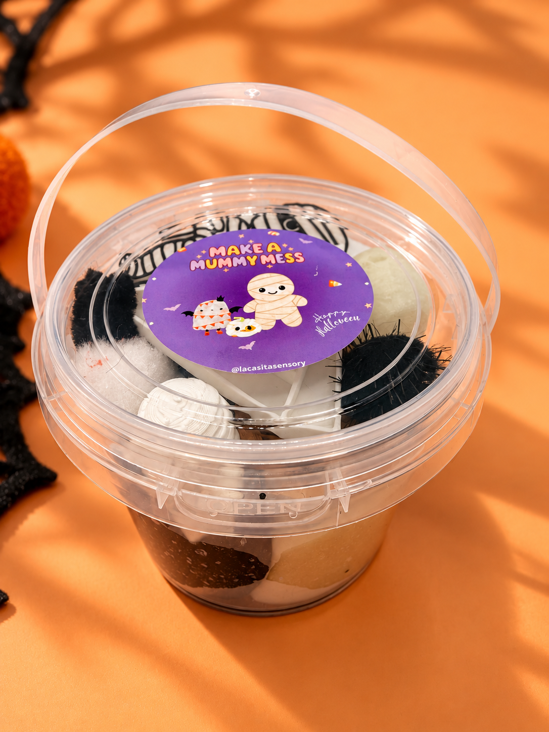 Kit de juego sensorial de doble frasco para Halloween