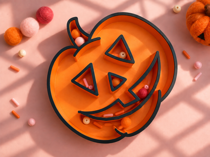 Happy Pumpkin Sensory Tray & Playdough Cutter